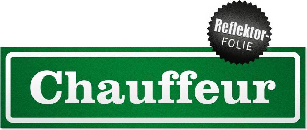 Chauffeur invertiert Magnetschild Schild magnetisch
