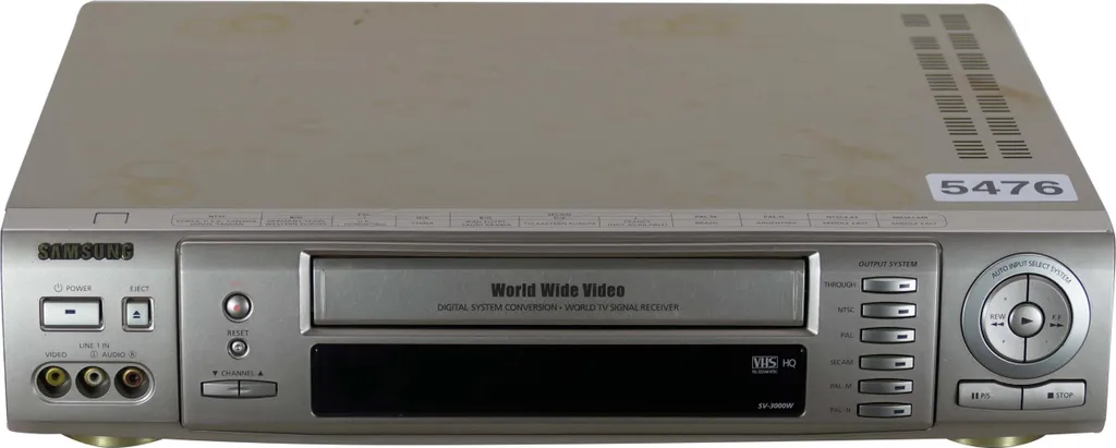 Samsung SV-3000W Magnétoscope VHS Multisystème Mondial Noir