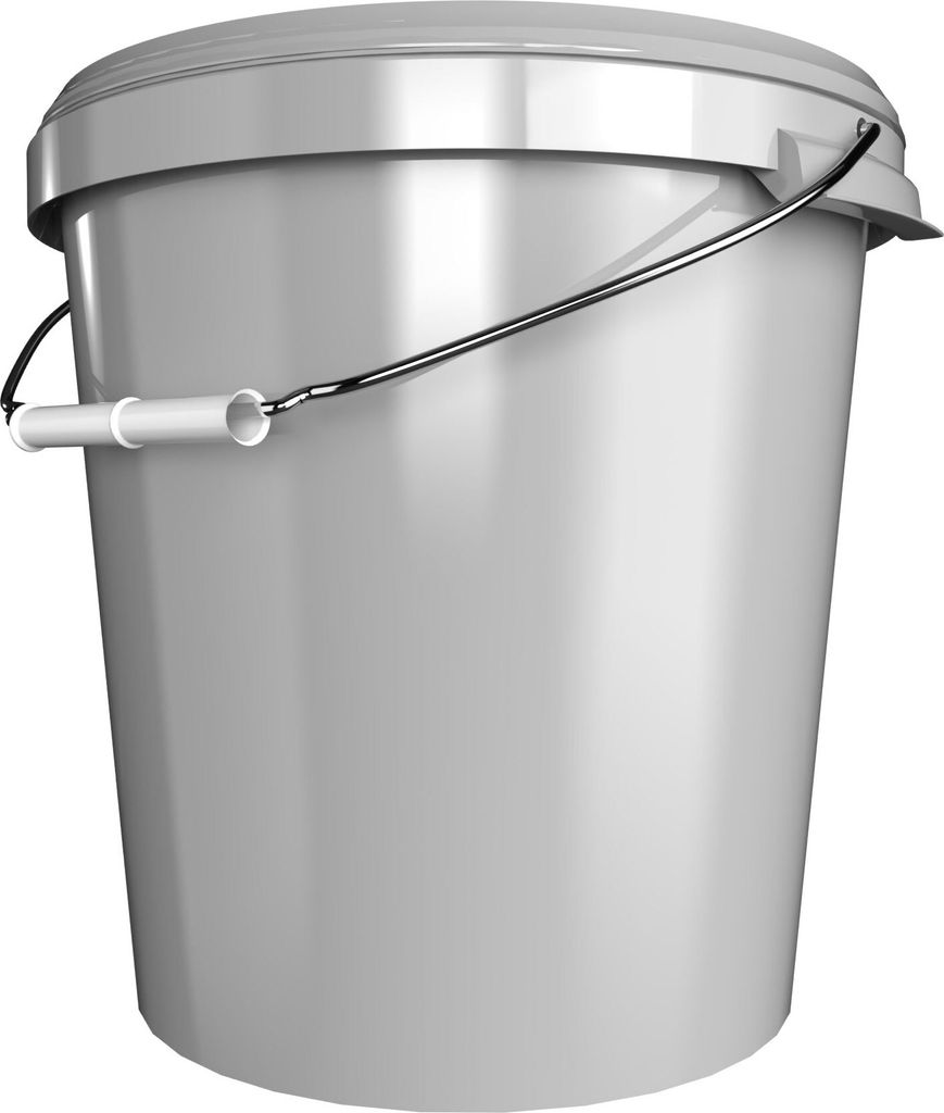 Eimer mit Deckel 30 L Grau 3 Stück