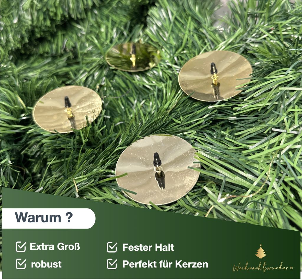 4X Kerzenhalter Gold Kerzenteller Adventskranzstecker 5 cm Produktbild 4