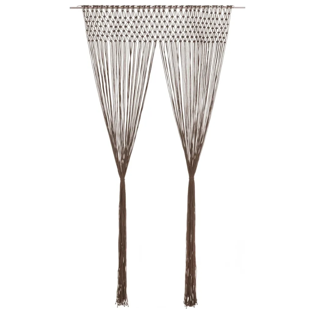 Tenda Macramè vidaXL Tortora 140x240 cm in Cotone | Arredo Boho Chic - 2