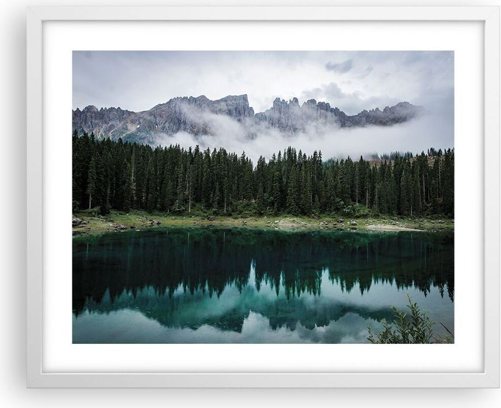 Gerahmtes Poster - Weißer Rahmen - Landschaft Berge Wolken Produktbild 
