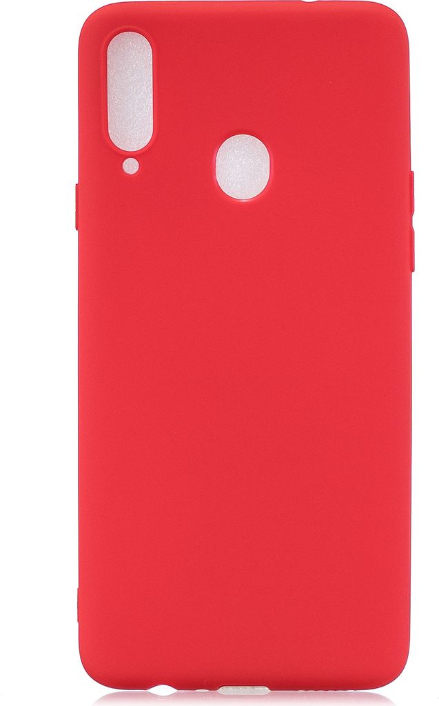 Für Samsung A10S A20S Shockproof TPU Rückenabdeckung Weiche Candy Farbe Frosted Surface Handy Fallrot