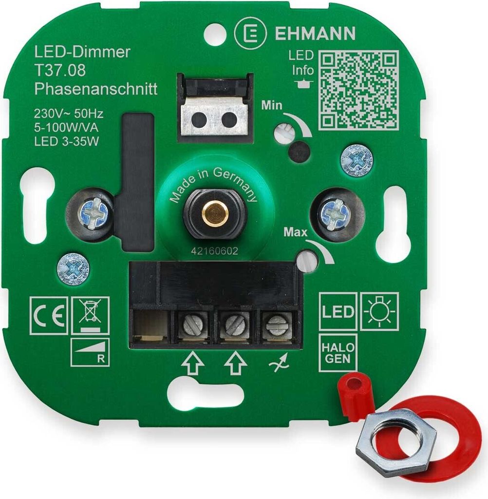 EHMANN Unterputz-Dimmer T37.08, 230V, Phasenanschnitt