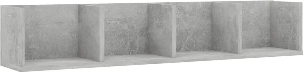 Scaffale Porta CD 100x18x18 cm | Mobiletto Parete Grigio Cemento