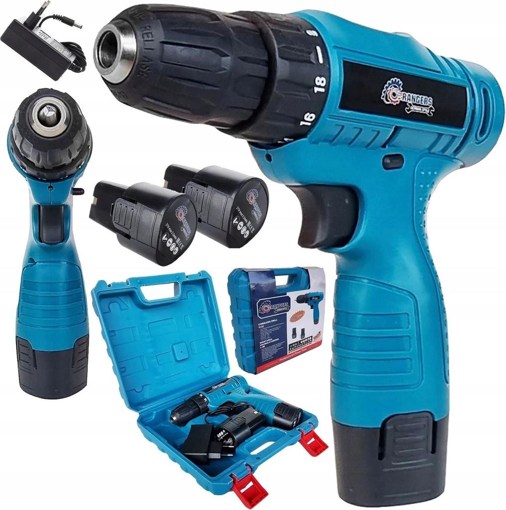 Bohrmaschine/Schrauber 21V 2Aku Li-Ion Mit Ladegerät Koffer Mini Wasserwaage