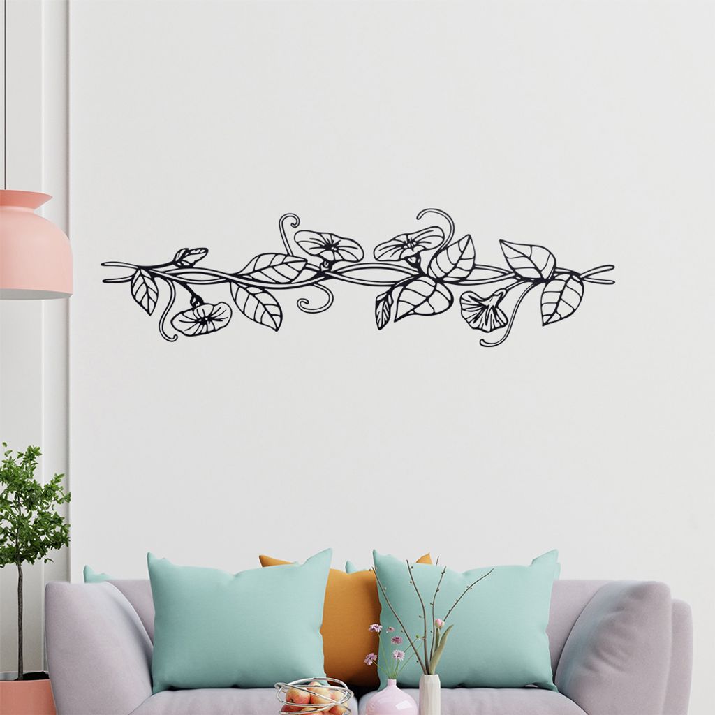 Blumen - Ranken Wandtattoo in 6 Größen - Wandaufkleber Wall Sticker - Dekoration, Küche, Wohnzimmer, Schlafzimmer, Badezimmer