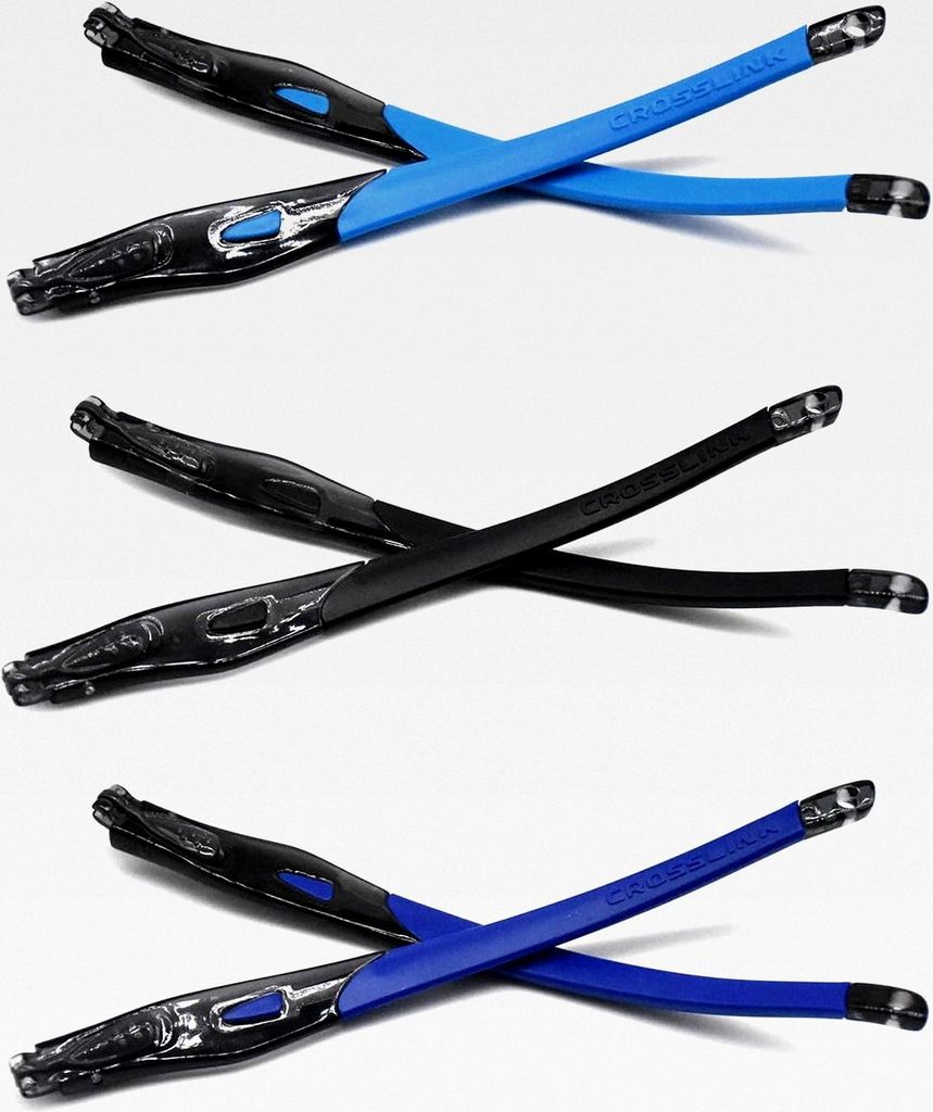 Gummiersatz in Blau/Schwarz/Dunkelblau mit transparentem schwarzen Rahmen für Oakley Crosslink Sweep/Switch