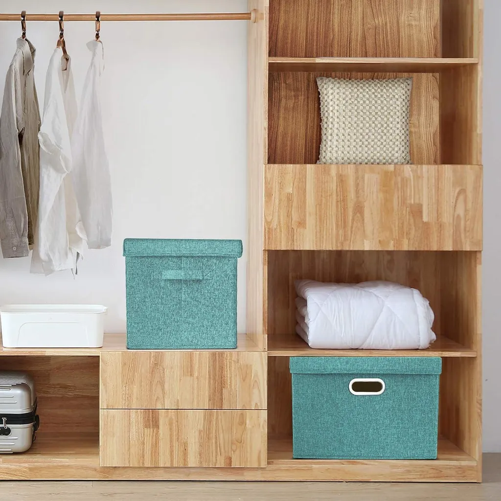 Lot de 5 Boîtes de Rangement avec Couvercle Aqua Deep 44x30x29 cm