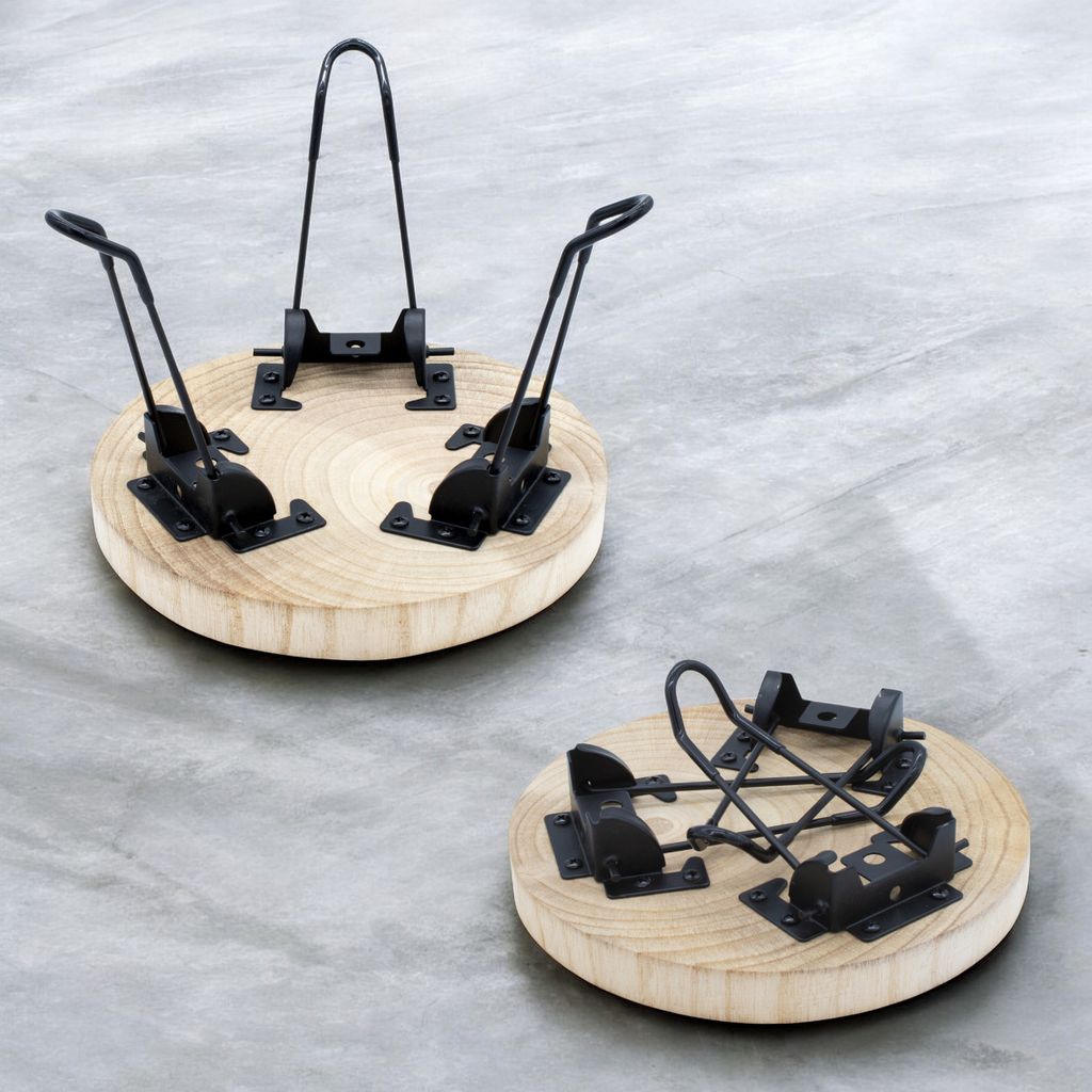 Holz Blumentopfständer - Tisch mit Baumscheibe - Blumen Produktbild 3