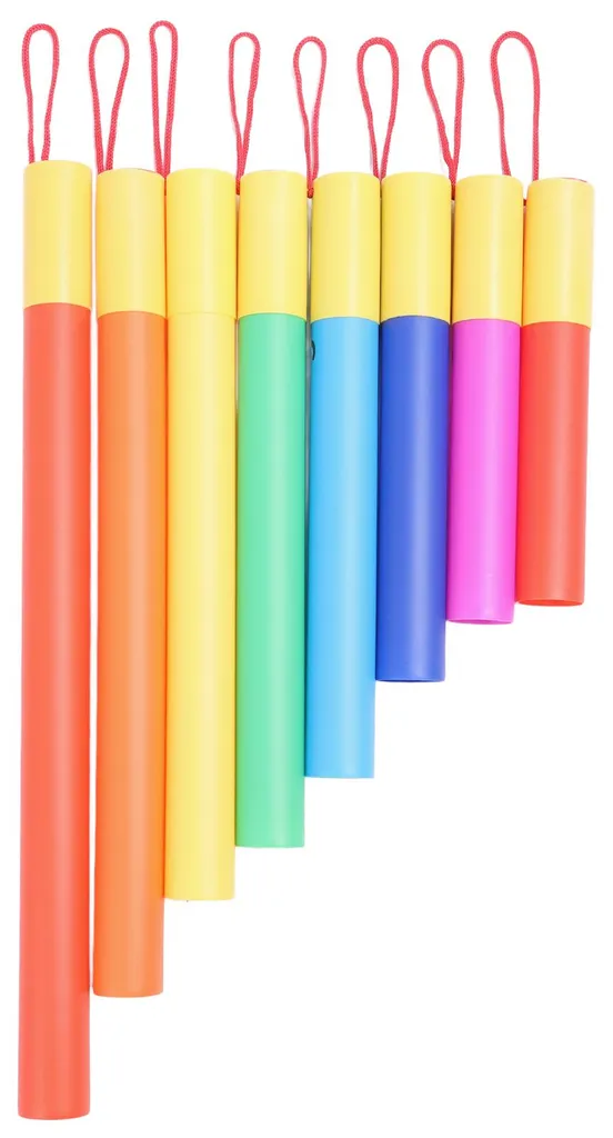 Tubes de percussion colorés en plastique - Kit d'éveil musical 8 pcs