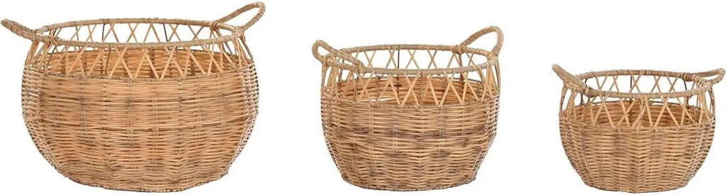 Rangement durable : paniers anti-humidité métal et polyéthylène lot 3
