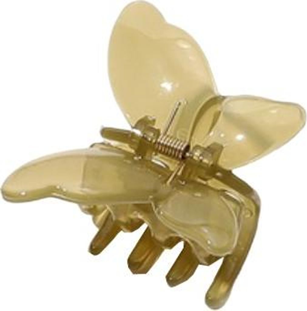 Schmetterling Haarspange, Transparent Grün, Metall und Kunststoff, 6x7 cm
