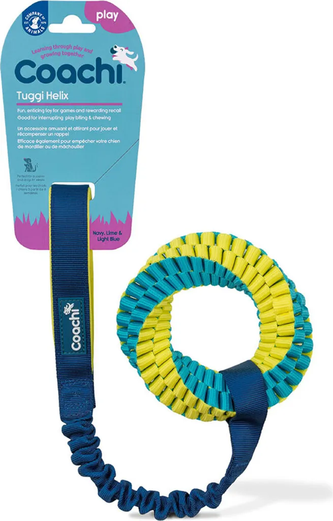 Jouet de traction pour chien Coachi Tuggi Helix en coton tressé