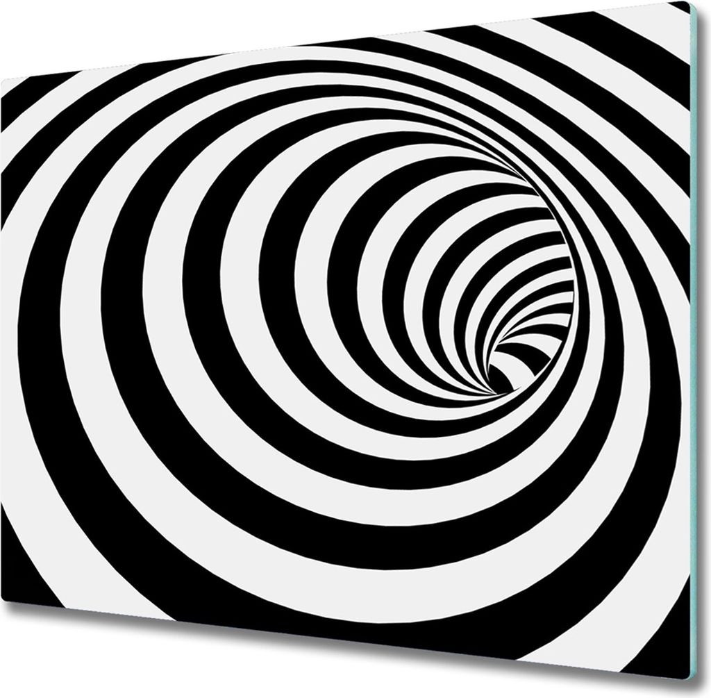 Glas Herdabdeckplatte 60x52 cm Spritzschutz Glasabdeckplatte Schneidebrett Spirale mit Streifen