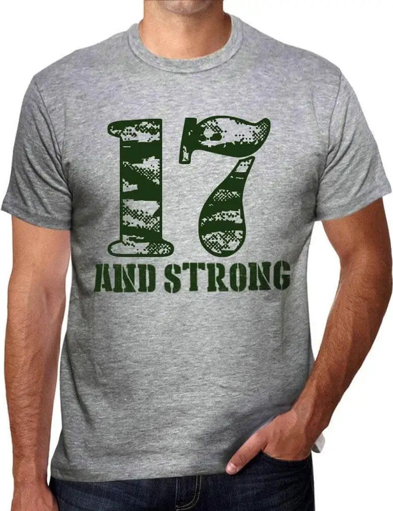 Herren Grafik T-Shirt 17 und stark – 17 And Strong – Geschenk 17. Geburtstag Jahrestag 17 Jahre Jubiläum 17 Jährige Mann Jahrgang 2007 Kurzar...