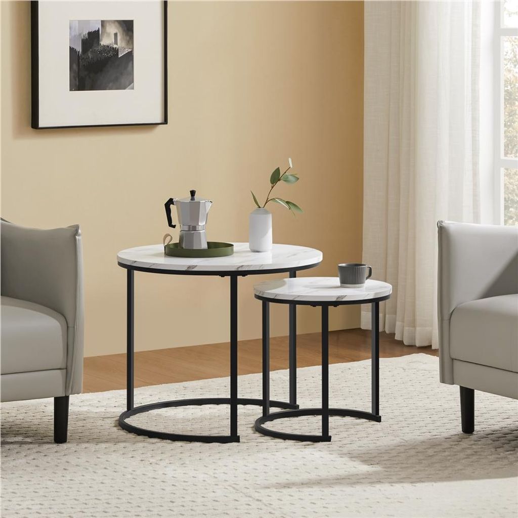 Yaheetech Couchtisch 2er Set, runder Beistelltisch Set, Produktbild 