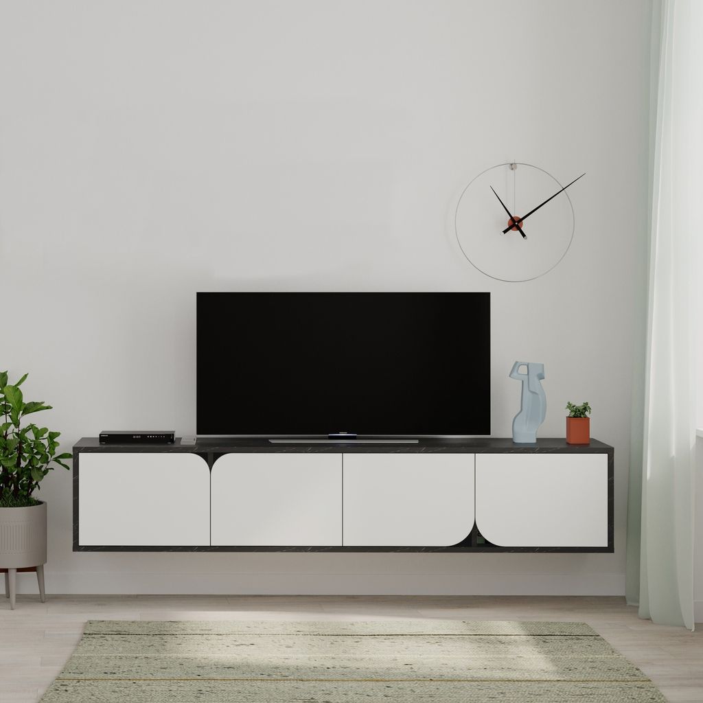 Stolik pod telewizor Houseland Spark bendir/biały Zdjęcie produktu 