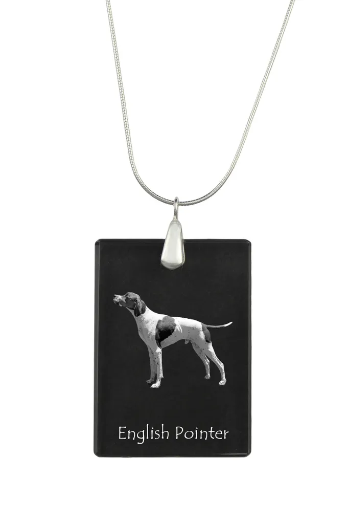 Segugio inglese - Ciondolo in cristallo con cane, collana in argento con foto, ciondolo personalizzato del marchio Art-Dog