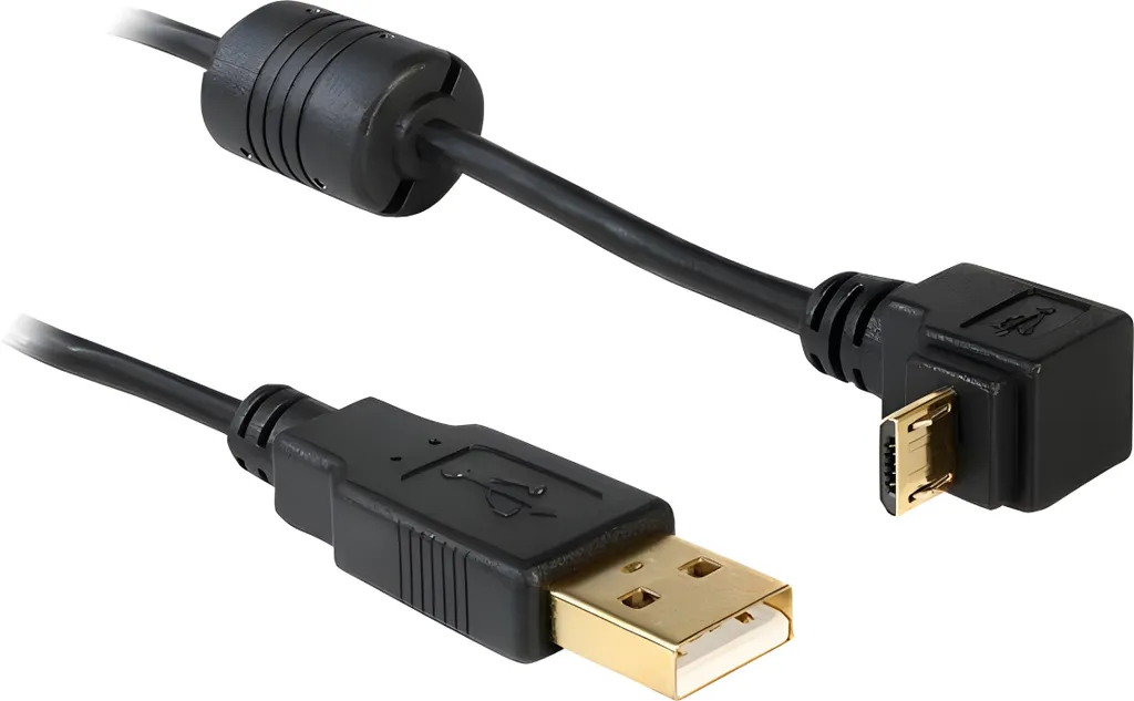 DELOCK Cavo USB A -> Micro-B 90° St/St 1,00m sw