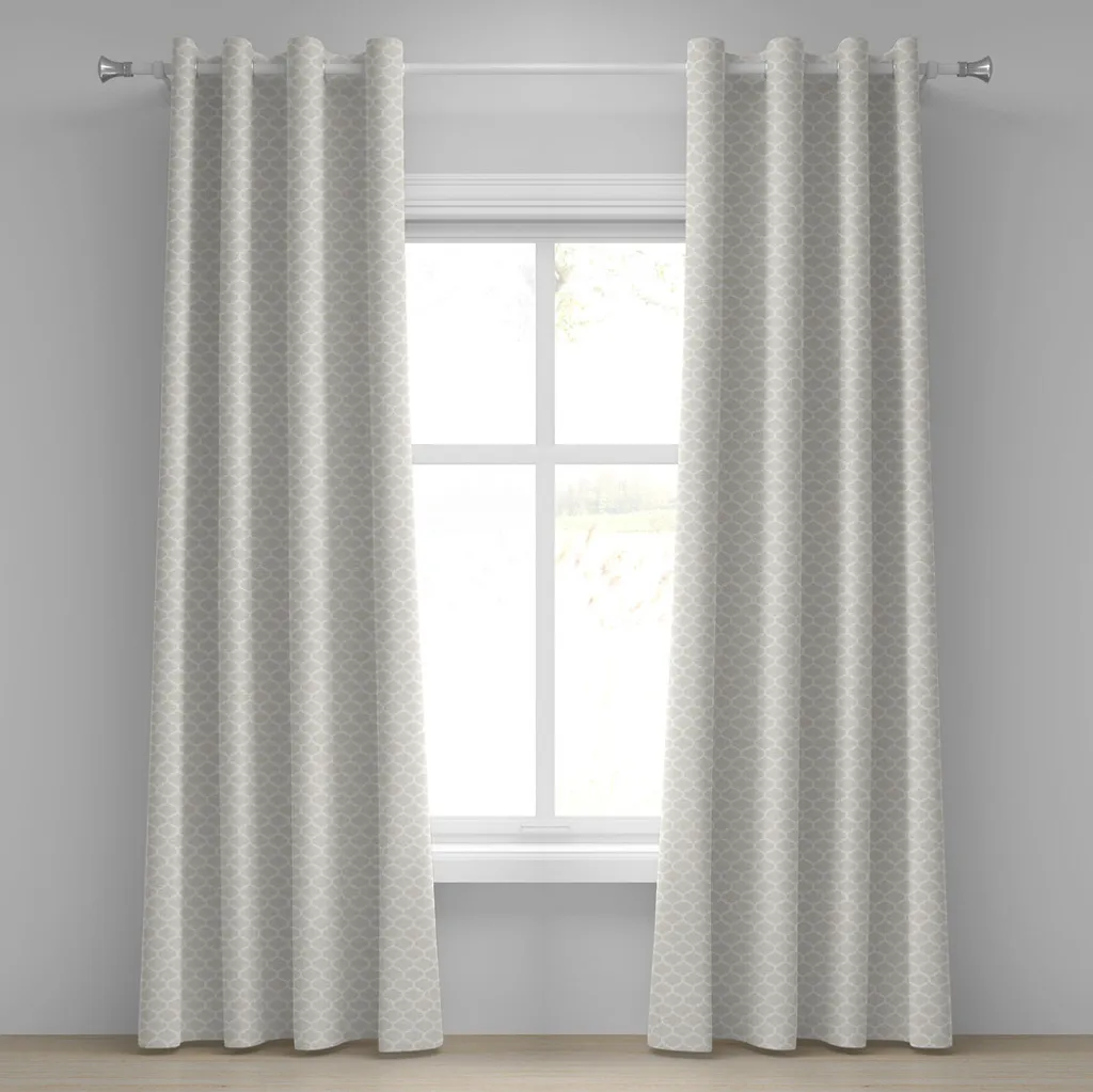 Rideau beige style rétro à rangées horizontales classiques 280cm