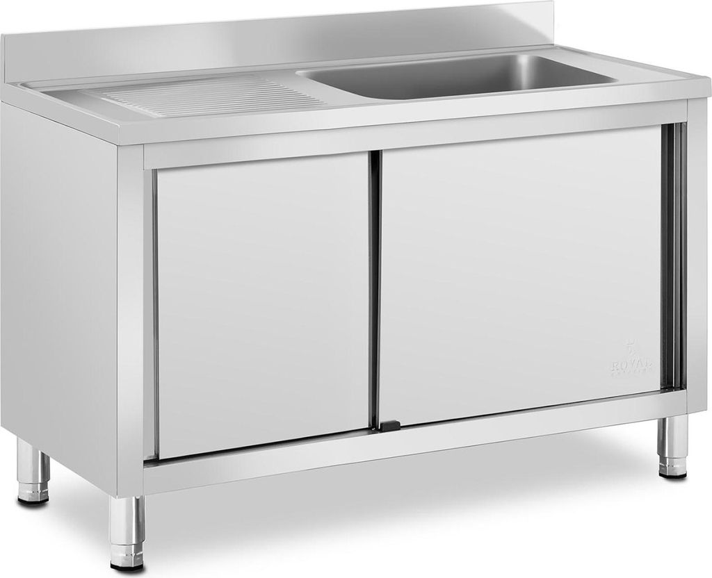 Expondo Royal Catering Spülenschrank - 1 Becken - - Edelstahl - 120 x 60 cm