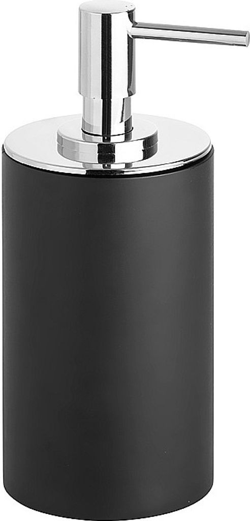 MAX Seifenspender Polyresin Messing Chrom Schwarz 72x175x86 mm, 250 ml für Bad & Küche >> freistehend anwendbar