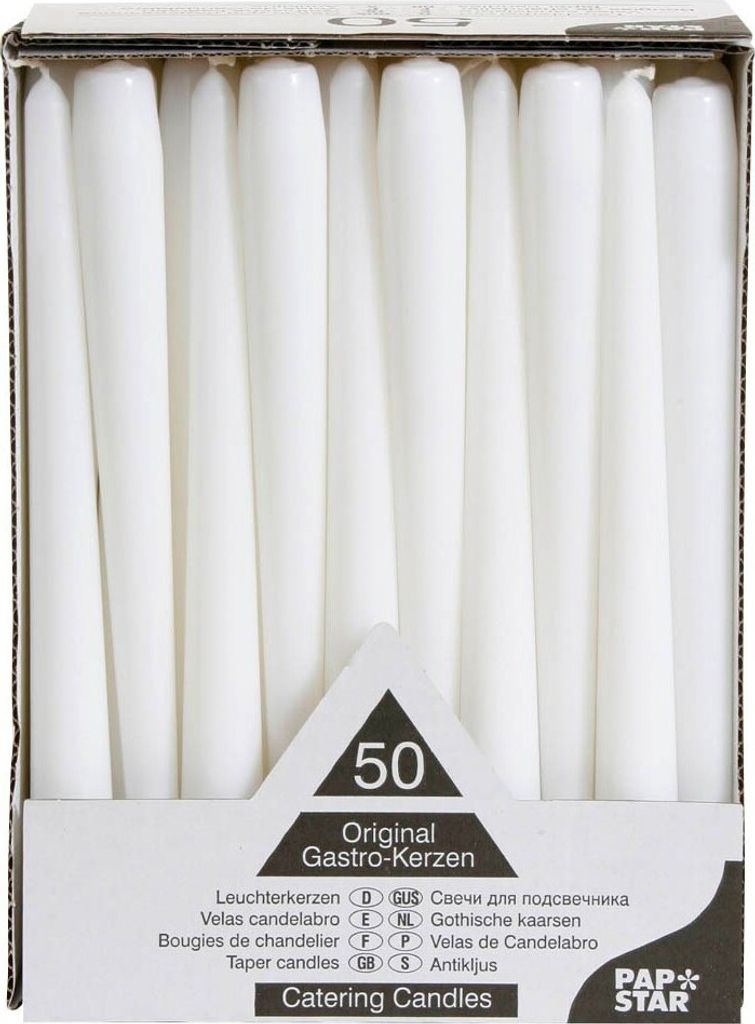 50 bougies PAPSTAR blanches Image du produit 