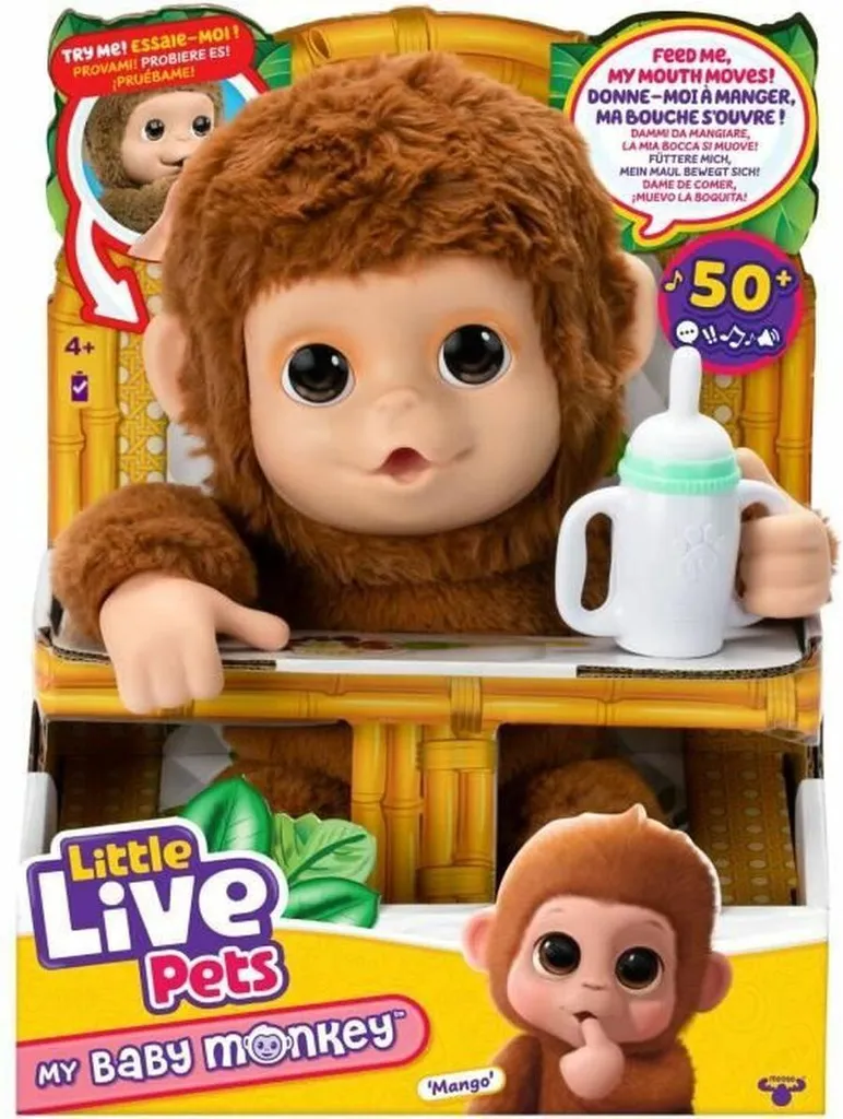 Singe Interactif My Baby Monkey de Moose Toys : Bébé Peluche Animée