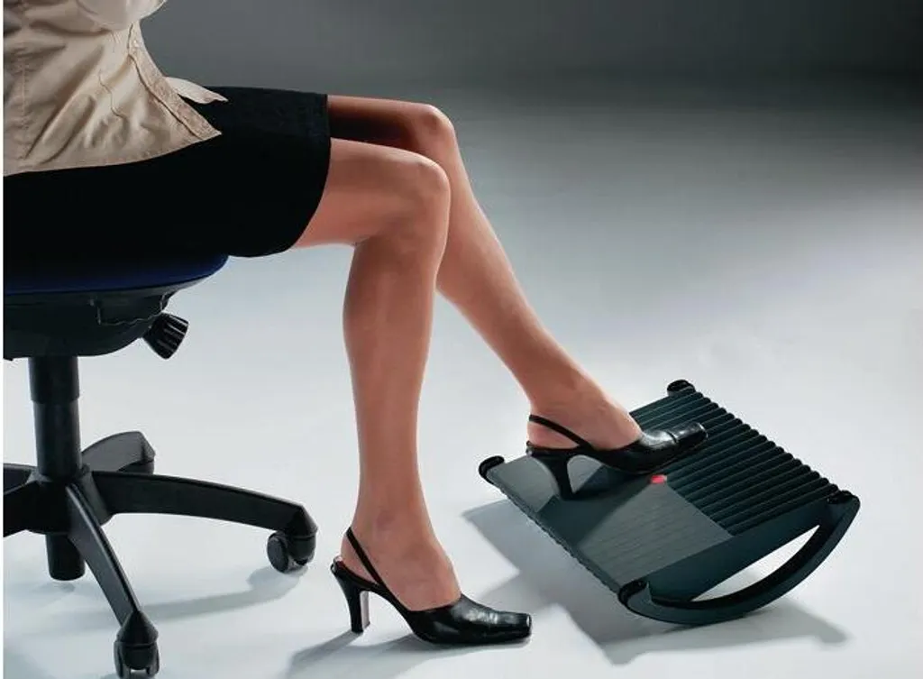 Support de pieds ergonomique fixe pour poste de travail informatique noir