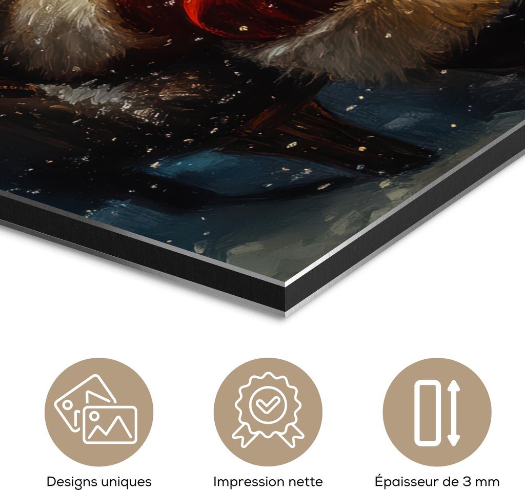 MuchoWow Wanddekoration Metall Metallbild Wandkunst 40x60 cm Weihnachtsmann - Weihnachten - Winter - Weihnachtsbaum MuchoWow Aluminium Gemälde - W...