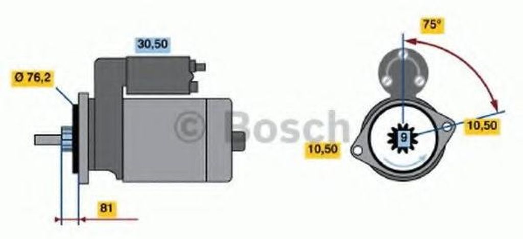 BOSCH 0 986 016 250 Starter Anlasser 1,7kW für PORSCHE 911 Produktbild 