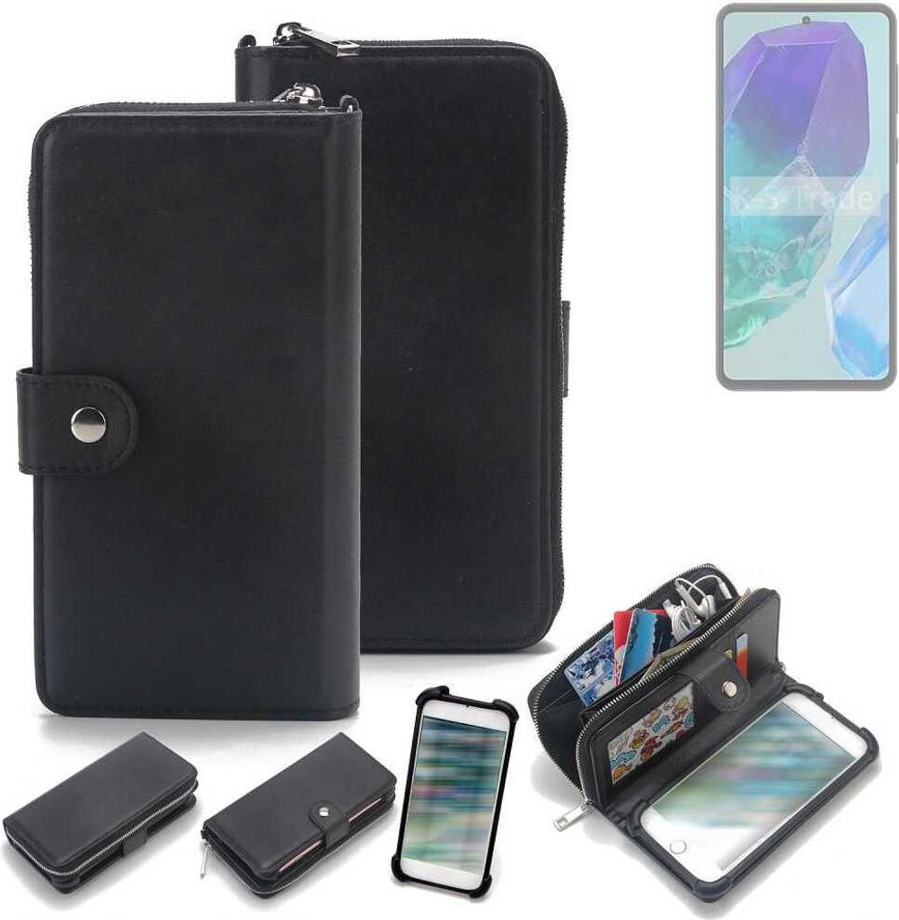 K-S-Trade 2in1 Handyhülle Schutzhülle kompatibel mit Samsung Galaxy M55s 5G & Portemonnee Cover Handy Hülle Case Etui Geldbörse Wallet Bookstyle