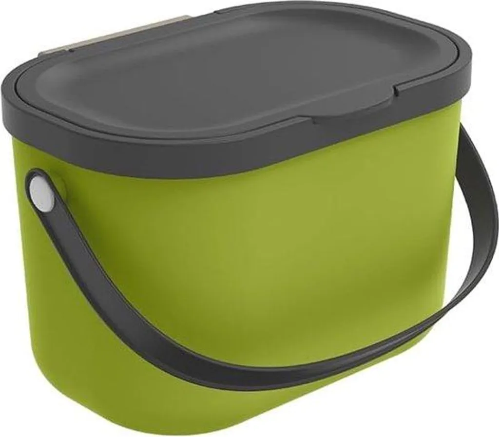 Poubelle de table de cuisine ovale et composteur bio vert citron 3L