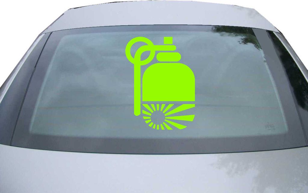 Indigos UG - Aufkleber Heckscheibe & Motorklappe DE2124 - neongrün - 600x450 mm - JDM Granate - Auto Scheiben Fenster Heckklappe Tuning Racing JDM...