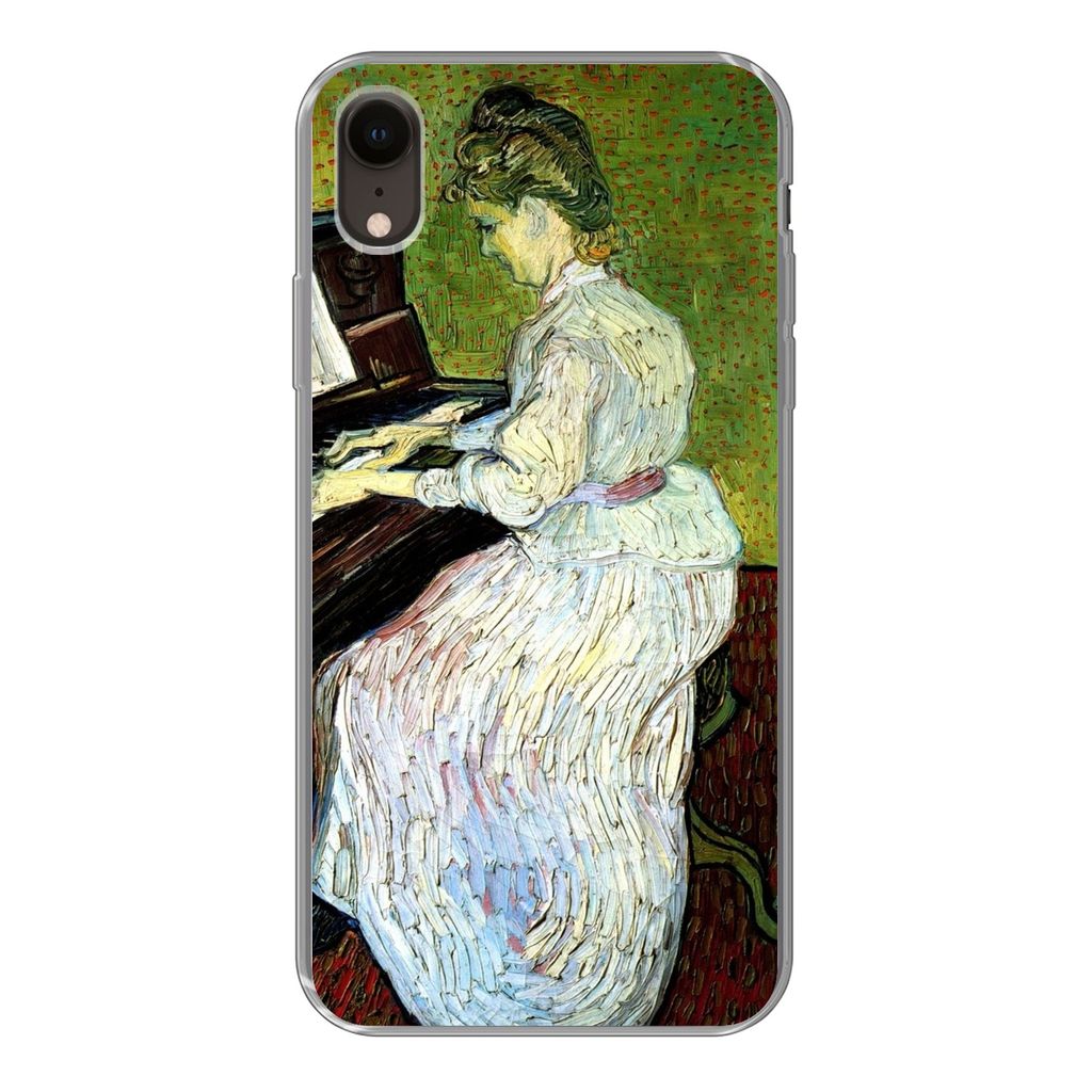MuchoWow Handyhülle Schutzhülle Hülle für iPhone XR Marguerite Gachet am Klavier - Vincent van Gogh Silikon Softcase Handy Hülle - Schutzdeckel