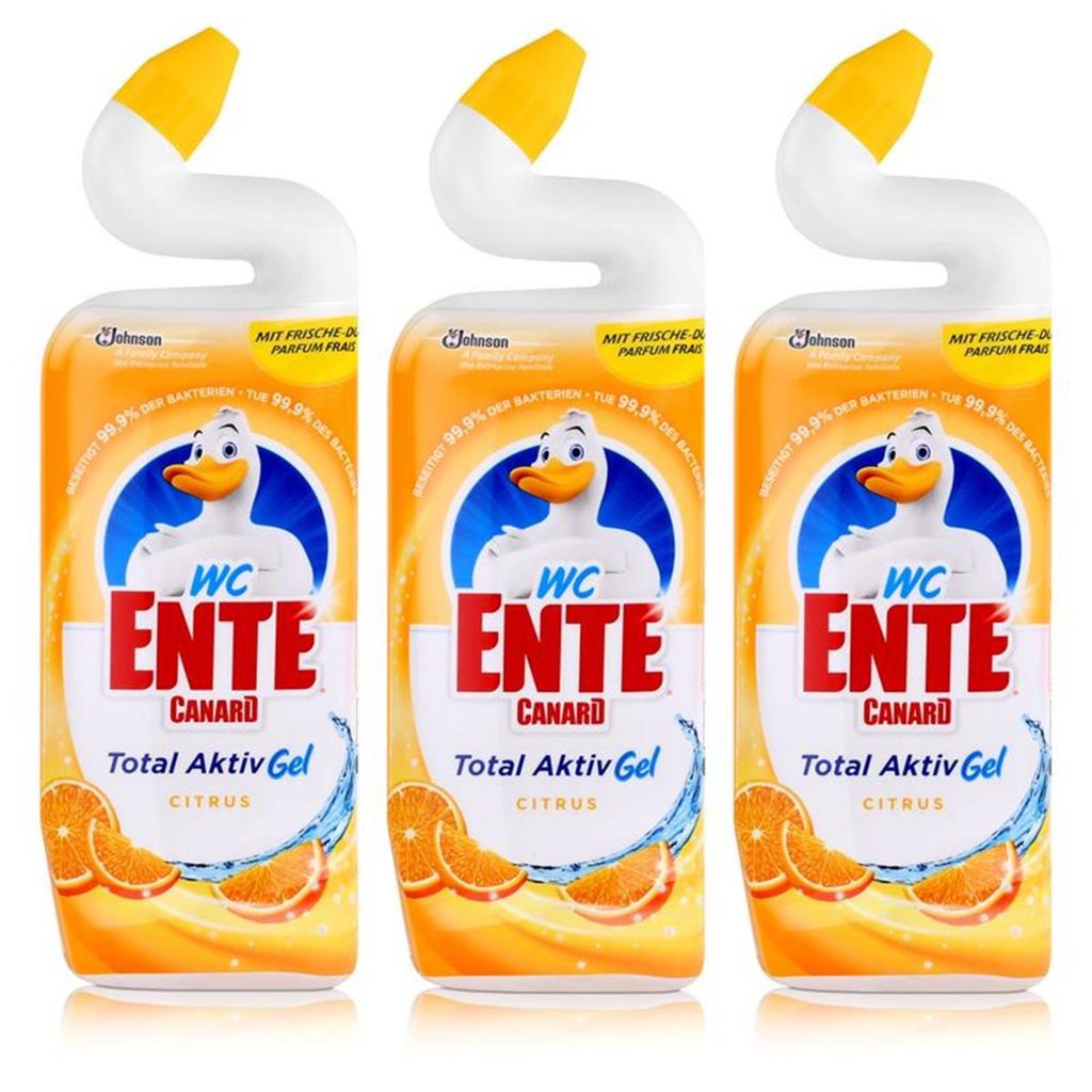 WC Ente Total Aktiv Gel Citrus 750ml 3 er Pack Produktbild 