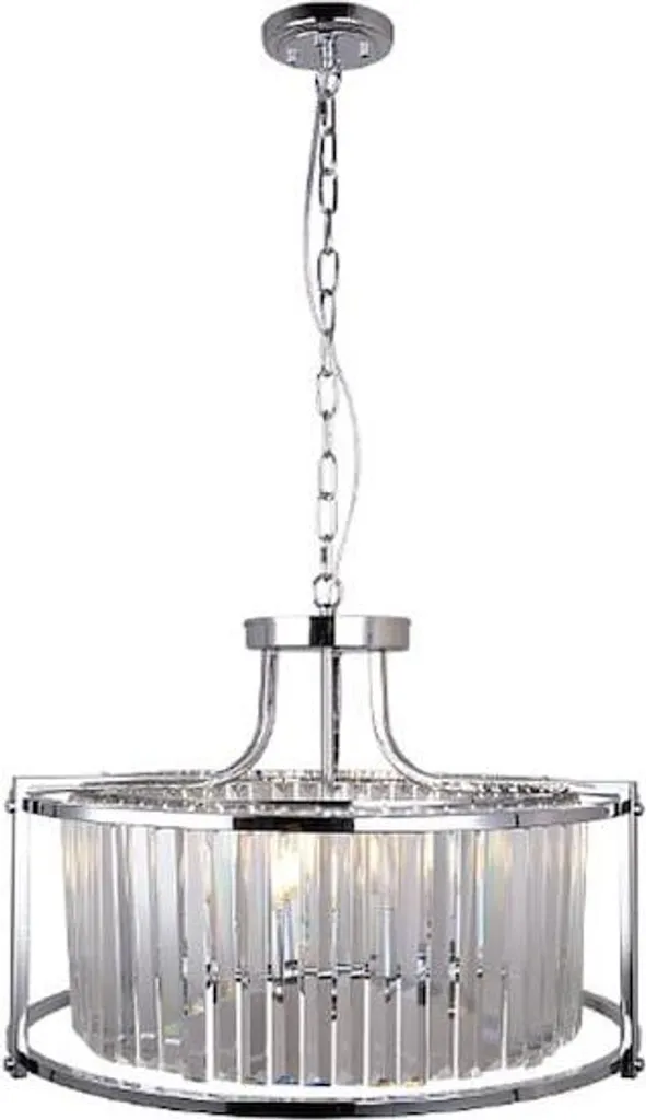 Lustre en cristal Hampton Asbury P chromé 58 cm pour salon élégant