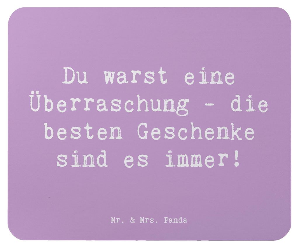 Mr. & Mrs. Panda Mouse Pad Spruch Überraschung Adoptivkind - Lavendeltraum - Geschenk, mauspad laptop, persönliche Erinnerungen, Familienbande, F...