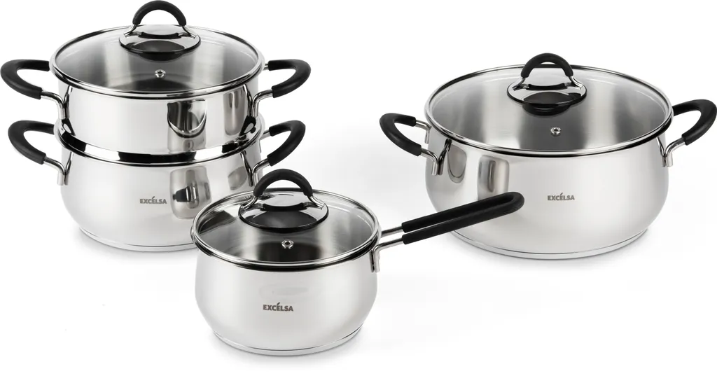Excelsa Smart Cuisine Set 7 Pezzi Acciaio Inox - Batteria Pentole Professionale
