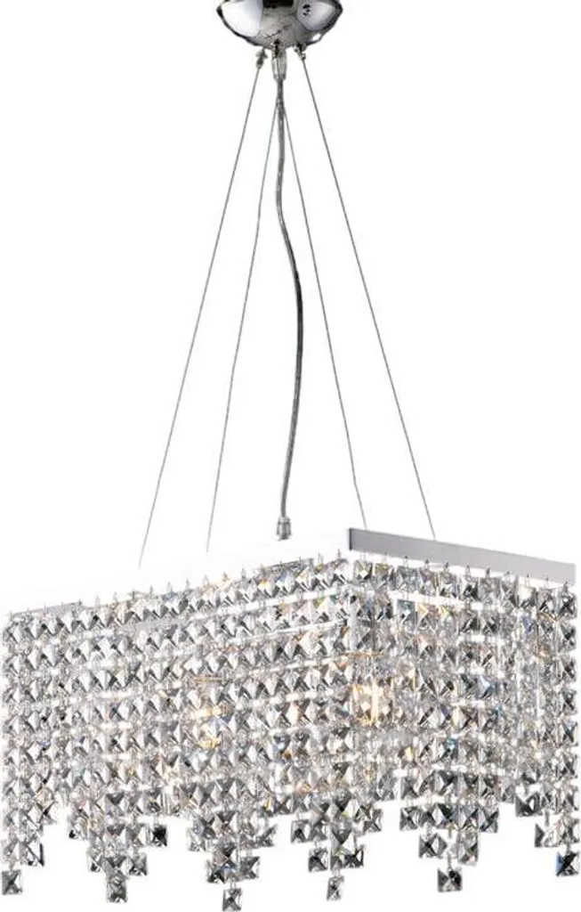 Luminaire de plafond Penelope 2 lumières design chromé et strass L.48x30