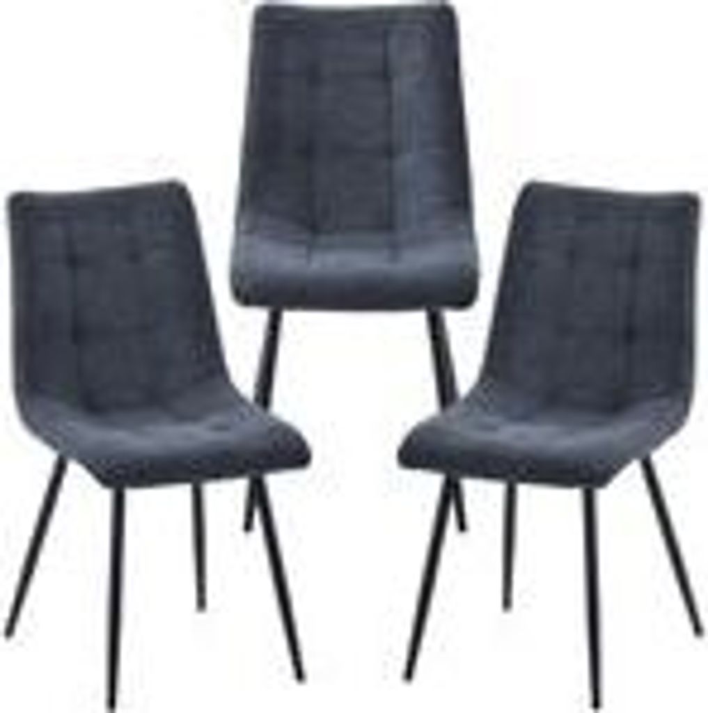 Moderne Esszimmerstühle in Stoffoptik - bequeme Esstischstühle gepolsterte Küchenstühle mit abgesteppter Vorderseite - stabile Stühle Esszimme...