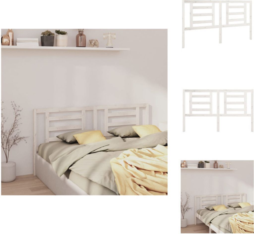 vidaXL Kopfteil Weiß 166x4x100 cm Massivholz Kiefer - Kopf- & Fußenden