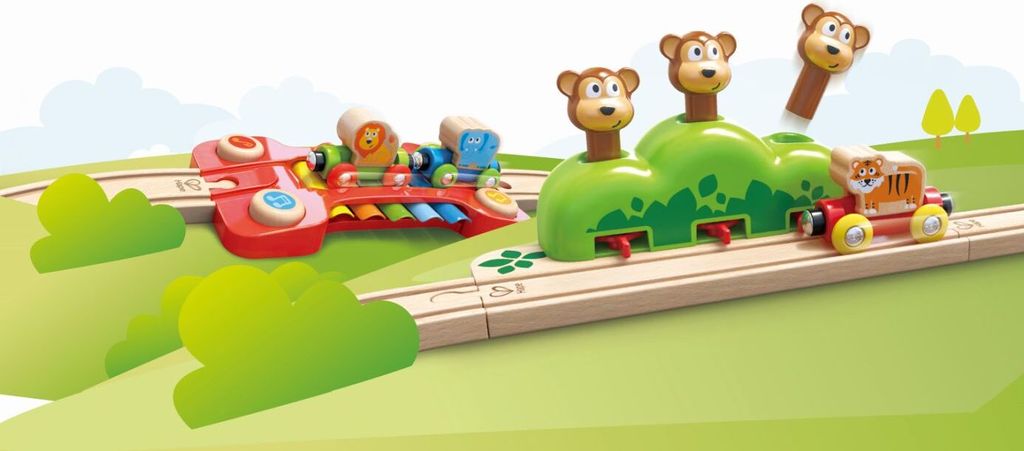 HAPE Treno rompicapo in legno arcobaleno E3825A Immagine del prodotto 
