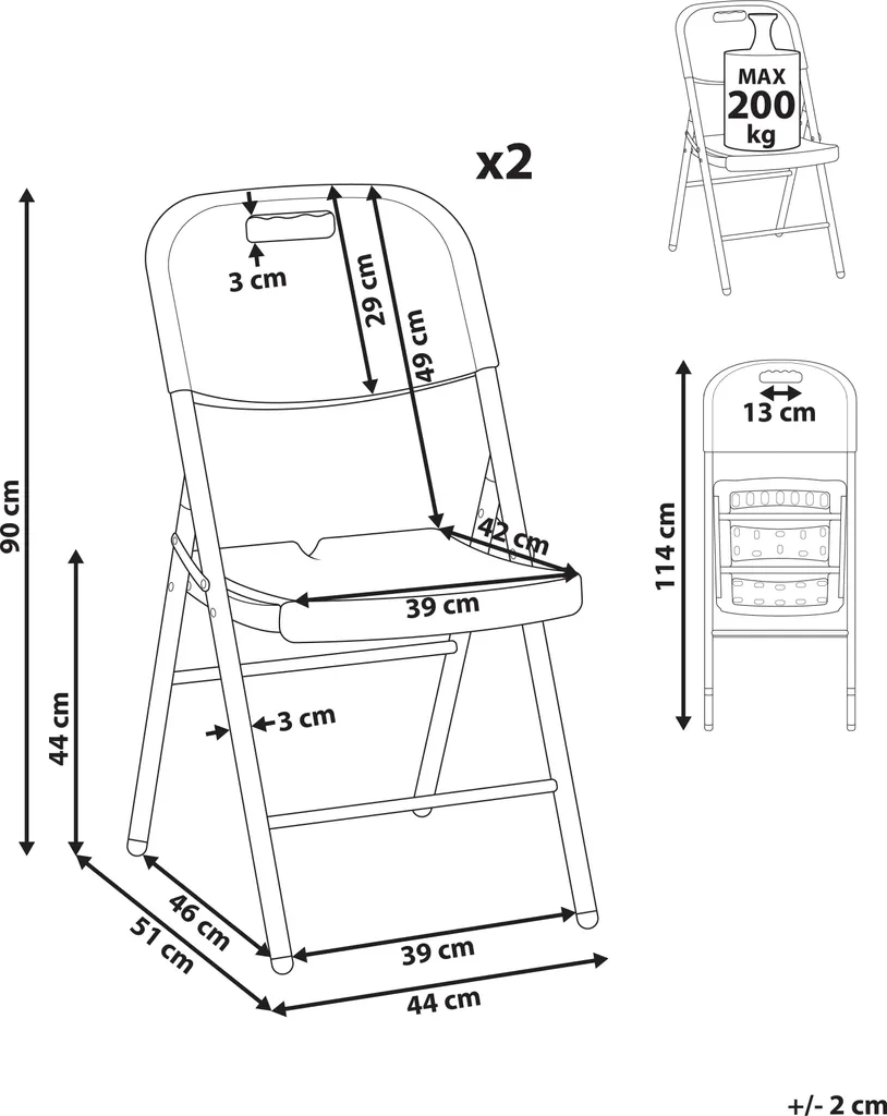 Chaises de Jardin Pliables Blanches : Solution Gain de Place Lot de 2 - 3