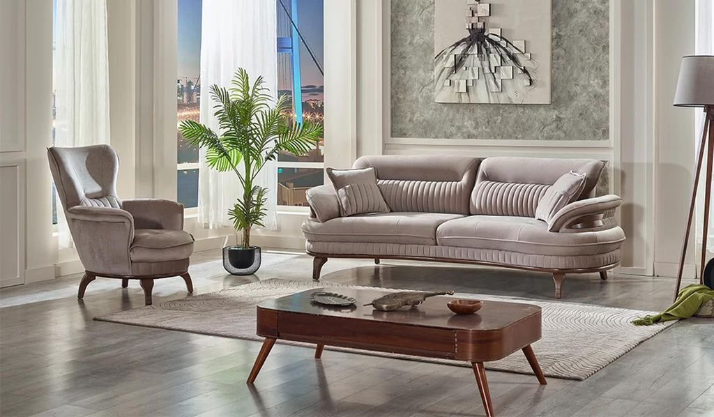 Sofagarnitur 2tlg Wohnzimmer Komplett 3+1 Sitzer Modern Design Polstermöbel