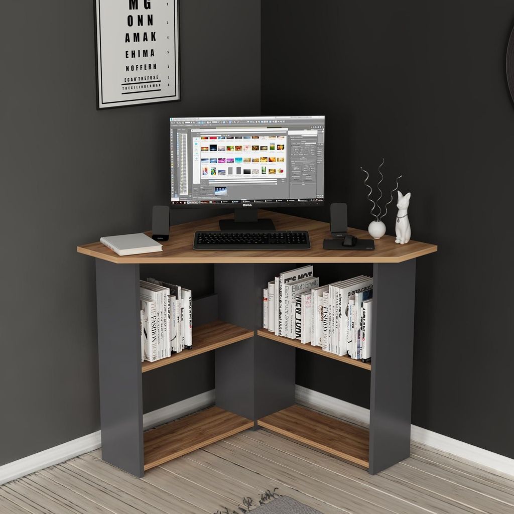 Bureau d'angle HOMIDEA en forme de L – Bureau moderne avec Image du produit 