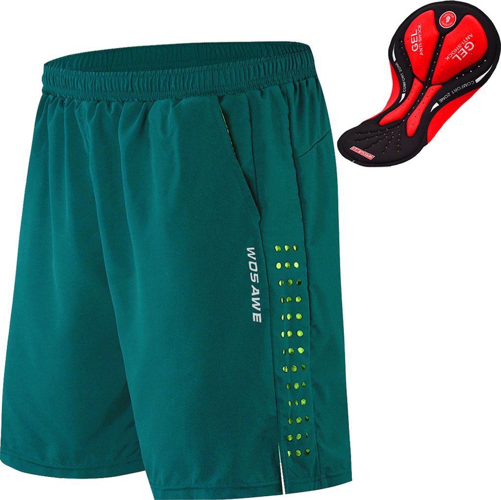 Herren-Fahrradshorts mit 3D-Gelpolsterung und Mesh-Futter Atmungsaktive, schnell trocknende, locker sitzende Fahrradshorts Radfahren, Laufen, Somme...