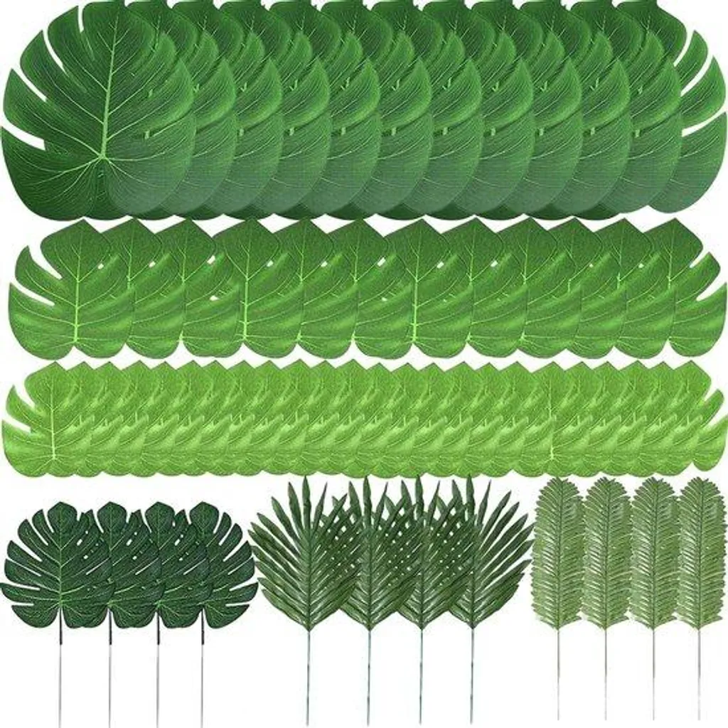 Décoration de table tropicale 60 feuilles pour mariage et fête thème plage