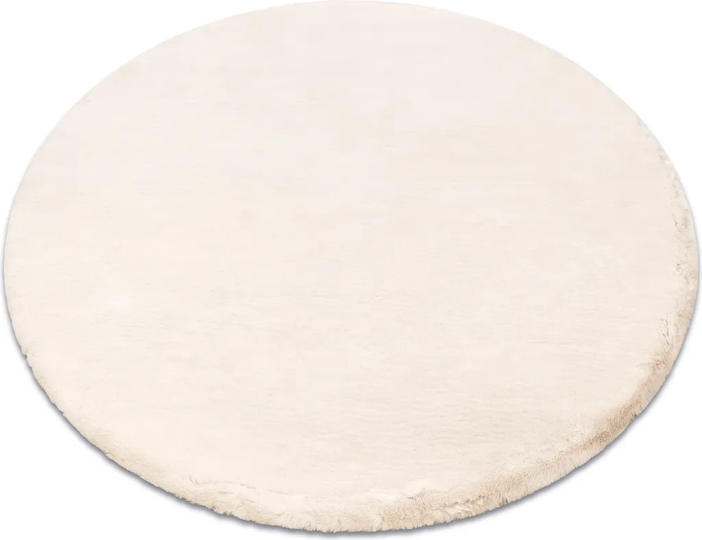 Tapis de chambre rond beige 120 cm TEDDY NEW pour un confort cocooning
